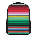 Colorful Mexican Serape Stripe Print Casual Backpack