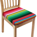 Colorful Mexican Serape Stripe Print Chair Cushion Cover
