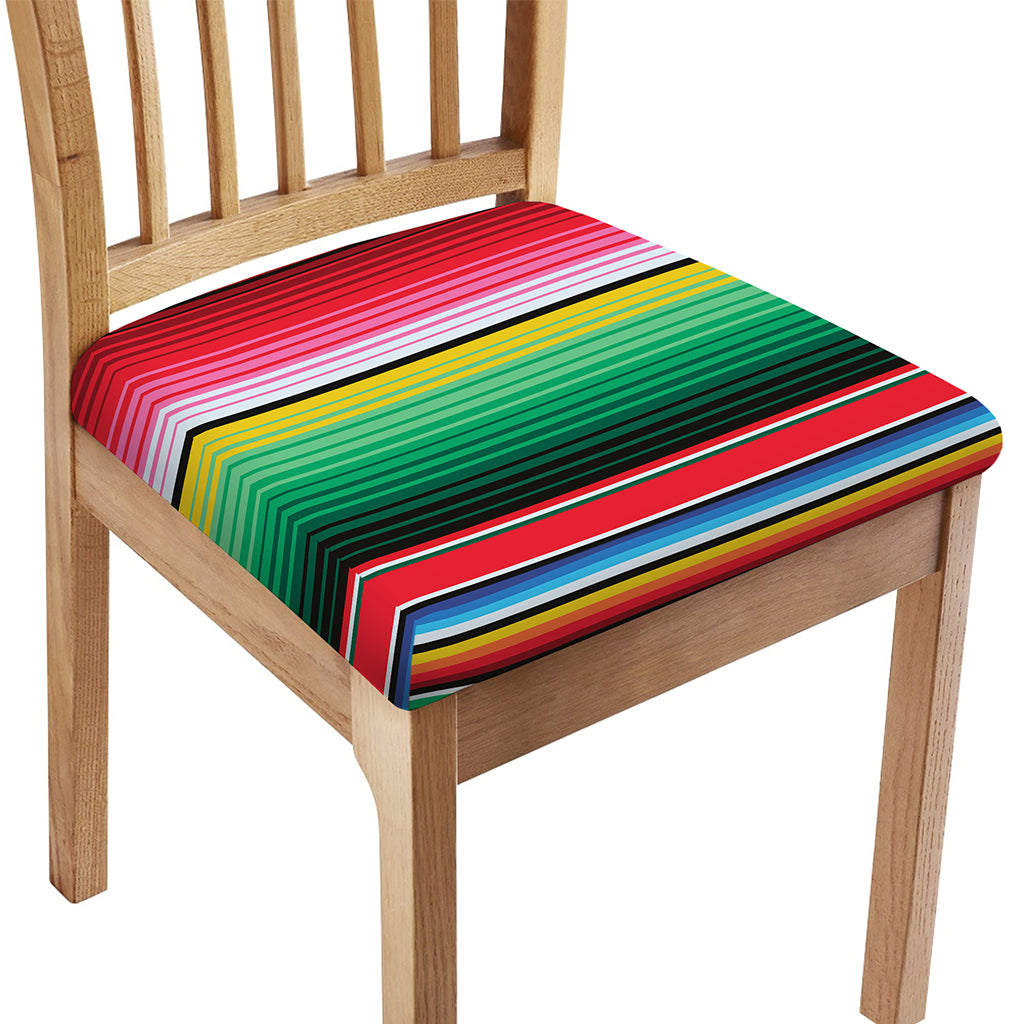 Colorful Mexican Serape Stripe Print Chair Cushion Cover