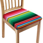 Colorful Mexican Serape Stripe Print Chair Cushion Cover
