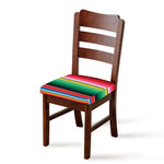 Colorful Mexican Serape Stripe Print Chair Cushion Cover