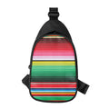 Colorful Mexican Serape Stripe Print Sling Bag