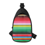 Colorful Mexican Serape Stripe Print Chest Bag