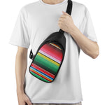 Colorful Mexican Serape Stripe Print Chest Bag