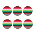 Colorful Mexican Serape Stripe Print Coaster Set