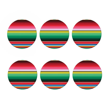 Colorful Mexican Serape Stripe Print Coaster Set