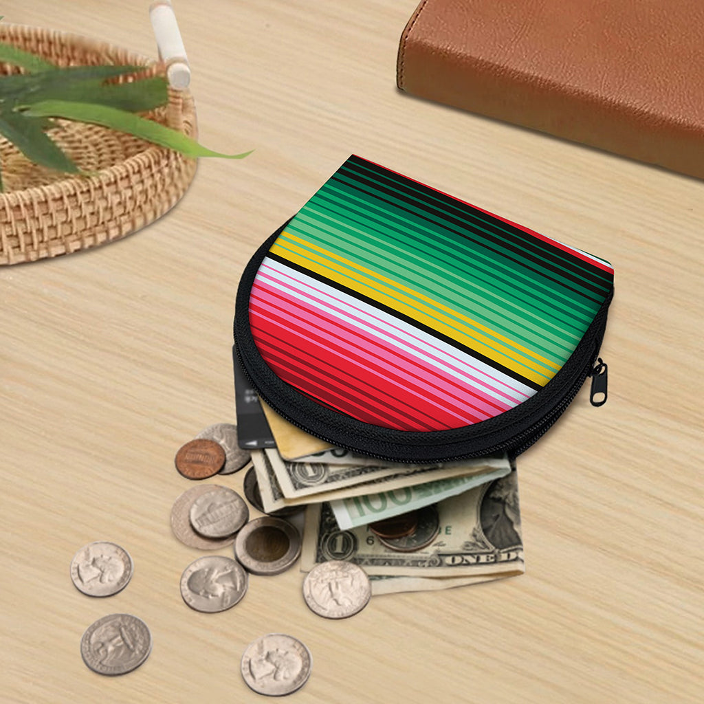 Colorful Mexican Serape Stripe Print Coin Purse