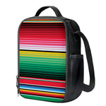 Colorful Mexican Serape Stripe Print Crossbody Lunch Bag
