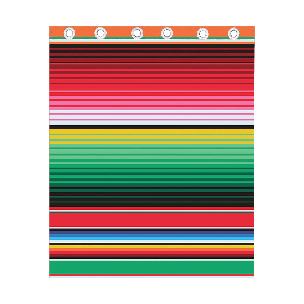 Colorful Mexican Serape Stripe Print Curtain