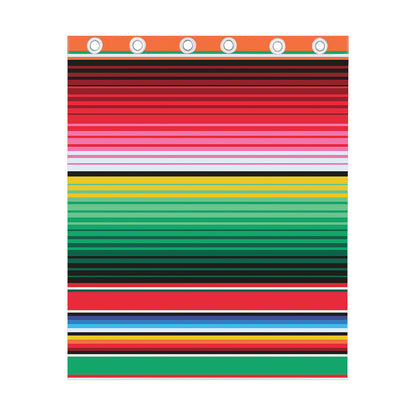 Colorful Mexican Serape Stripe Print Curtain