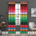 Colorful Mexican Serape Stripe Print Curtain