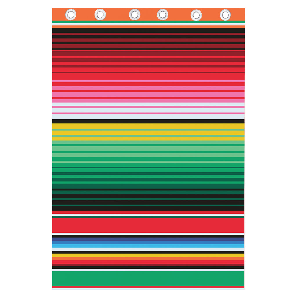Colorful Mexican Serape Stripe Print Curtain