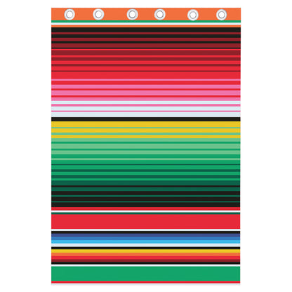 Colorful Mexican Serape Stripe Print Curtain