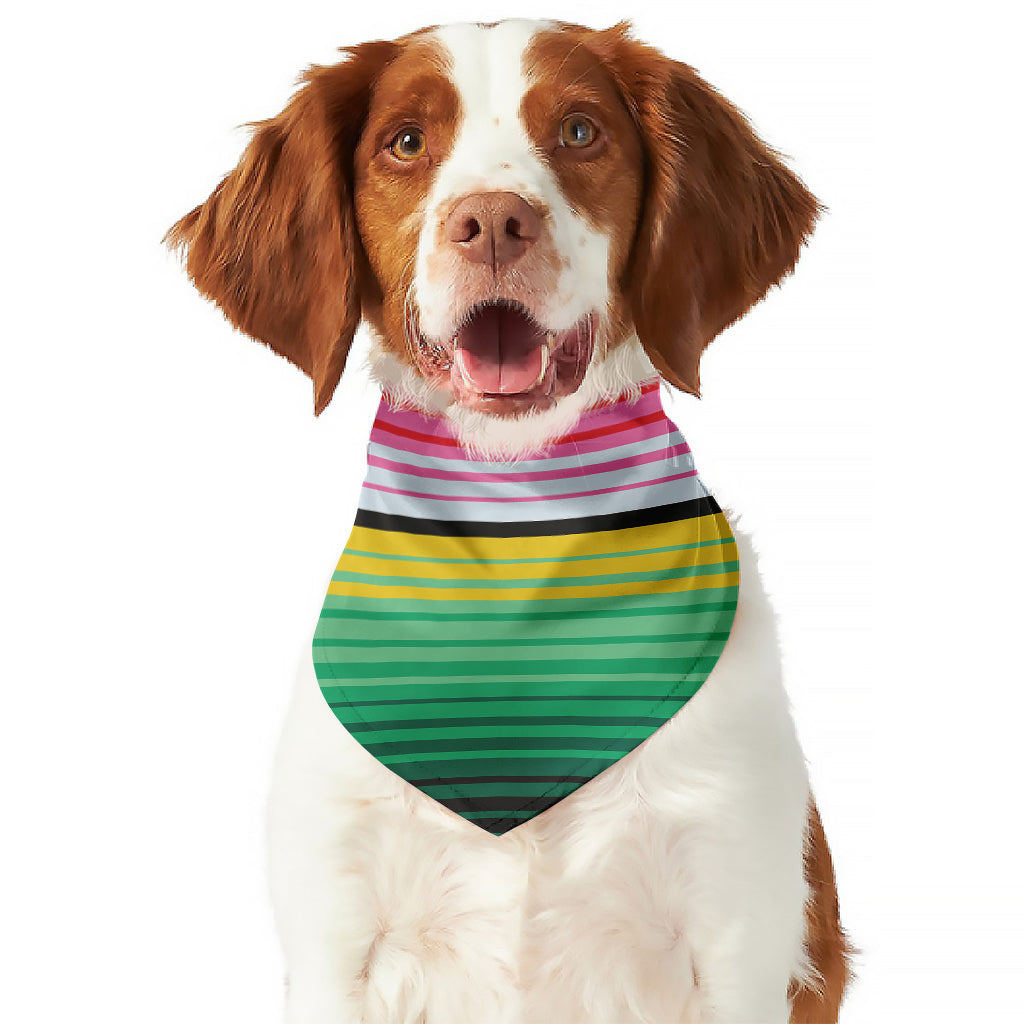 Colorful Mexican Serape Stripe Print Dog Bandana