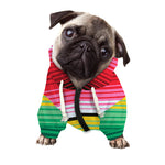 Colorful Mexican Serape Stripe Print Dog Zip Up Hoodie