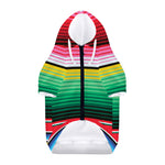 Colorful Mexican Serape Stripe Print Dog Zip Up Hoodie