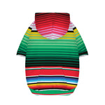 Colorful Mexican Serape Stripe Print Dog Zip Up Hoodie