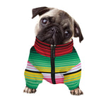 Colorful Mexican Serape Stripe Print Dog Zip Up Jacket