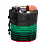 Colorful Mexican Serape Stripe Print Drawstring Makeup Bag