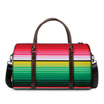 Colorful Mexican Serape Stripe Print Duffle Bag