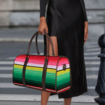 Colorful Mexican Serape Stripe Print Duffle Bag