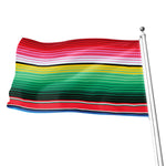 Colorful Mexican Serape Stripe Print Flag