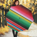 Colorful Mexican Serape Stripe Print Foldable Umbrella