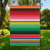 Colorful Mexican Serape Stripe Print Garden Flag