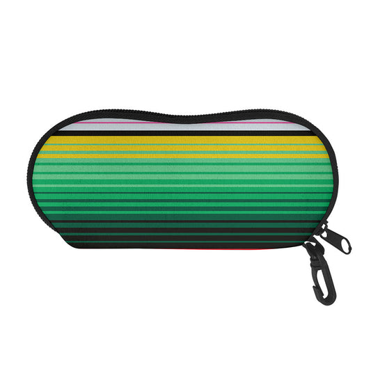 Colorful Mexican Serape Stripe Print Glasses Case