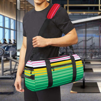 Colorful Mexican Serape Stripe Print Gym Bag