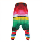 Colorful Mexican Serape Stripe Print Hammer Pants
