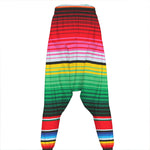 Colorful Mexican Serape Stripe Print Hammer Pants