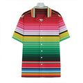 Colorful Mexican Serape Stripe Print Hawaiian Shirt