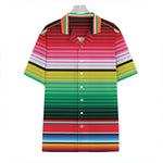 Colorful Mexican Serape Stripe Print Hawaiian Shirt