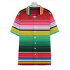 Colorful Mexican Serape Stripe Print Hawaiian Shirt