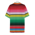 Colorful Mexican Serape Stripe Print Hawaiian Shirt