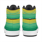 Colorful Mexican Serape Stripe Print High Top Leather Sneakers