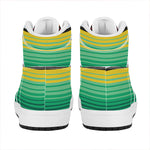 Colorful Mexican Serape Stripe Print High Top Leather Sneakers