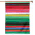 Colorful Mexican Serape Stripe Print House Flag