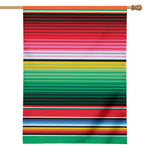 Colorful Mexican Serape Stripe Print House Flag
