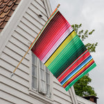 Colorful Mexican Serape Stripe Print House Flag