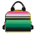 Colorful Mexican Serape Stripe Print Insulated Lunch Bag