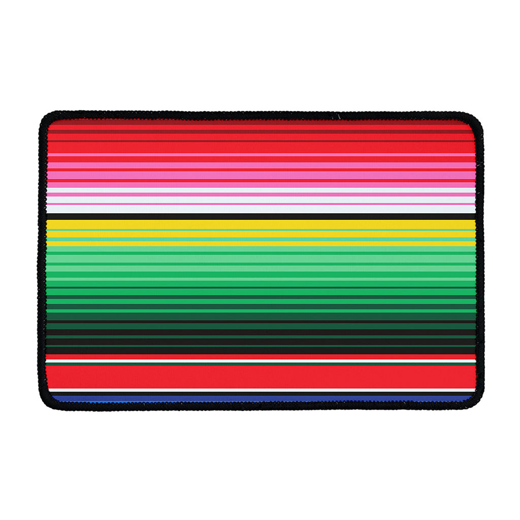 Colorful Mexican Serape Stripe Print Kitchen Mat
