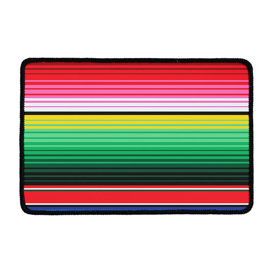 Colorful Mexican Serape Stripe Print Kitchen Mat
