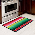 Colorful Mexican Serape Stripe Print Kitchen Mat