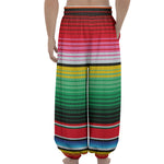 Colorful Mexican Serape Stripe Print Lantern Pants