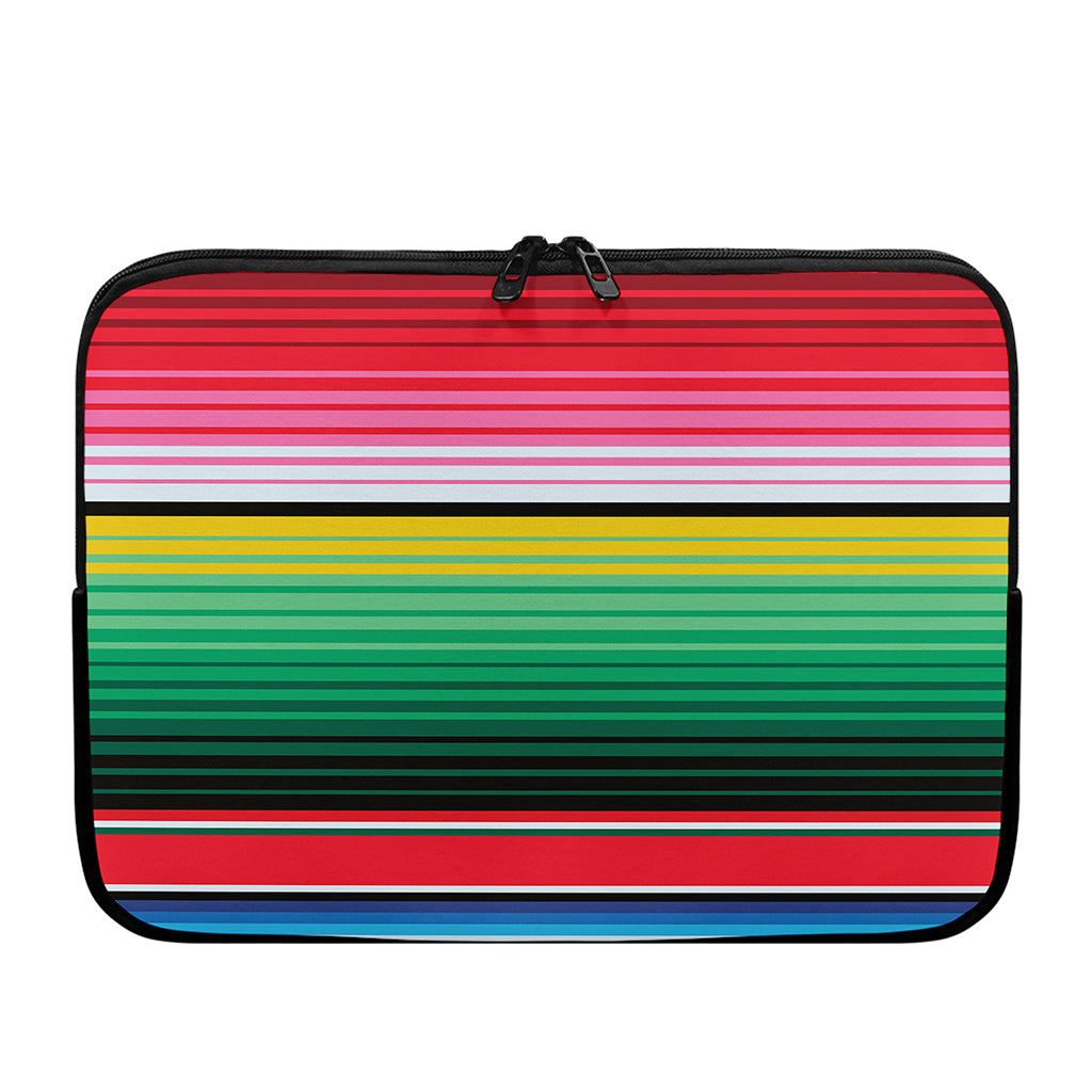 Colorful Mexican Serape Stripe Print Laptop Sleeve