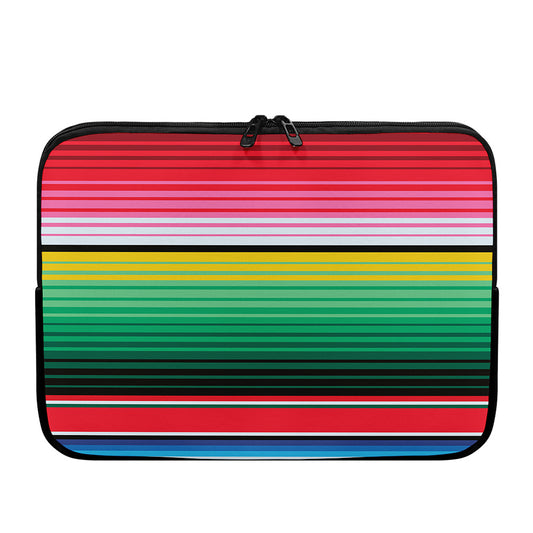Colorful Mexican Serape Stripe Print Laptop Sleeve