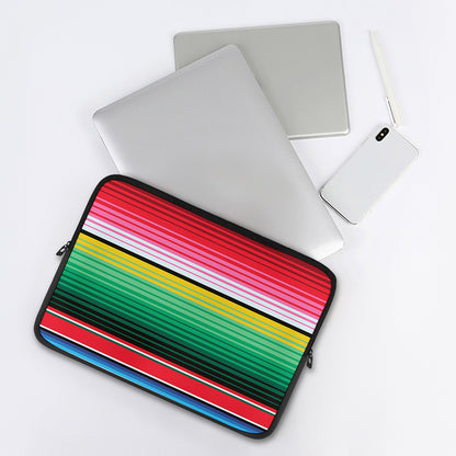 Colorful Mexican Serape Stripe Print Laptop Sleeve