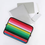 Colorful Mexican Serape Stripe Print Laptop Sleeve